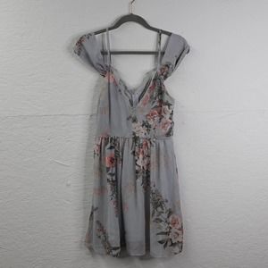 Lulu's Floral Dress Off the Shoulder Size Small